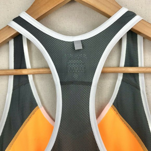 Nike Women's Medium Dri-Fit Racerback Tank w/Mesh Back Neon Orange And Dark Gray - Picture 11 of 12